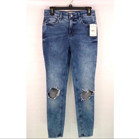 Free People Turquoise Busted Skinny Jeans - Picture 4 of 7